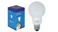 Lámpara de bajo consumo E27 tipo globo 6Kh luz fría