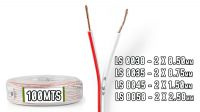 Bobina de cable de audio 2 x 0.50/0.75/1/1.50/2.50mm Blanco 100m