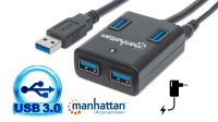 Hub USB 3.0 4 puertos con alimentación Negro