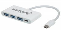 Hub USB-C 3x USB 3.0+1x USB PD (Máx. 60W) blanco