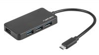 HUB USB 3.0 NATEC SILKWORM 4 PORTAS USB-C Negro