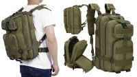 Mochila multiusos nylon/poliéster 600D 5 compartimentos 38L verde militar