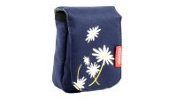 Bolsa para câmaras digitais em poliéster com flores 10x6x4cm
