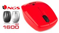 Rato óptico Wireless NGS Bernoulli mini até 1600 dpi vermelho