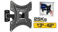 Soporte de Pared Articulado para LCD 13" - 42" 25Kg Negro