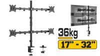 Suporte de mesa para 4 monitores 17-32" 9Kg preto