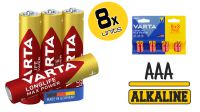 Pila AAA/LR03 Varta alcalina 1.5V blister (8unid.)