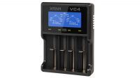 Carregador pilhas XTAR USB Lithium/NiMH p/4 pilhas com LCD
