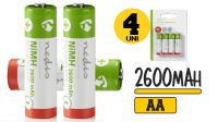 Pilha AA recarregável 2600MAH  NIMH em blister  (4)