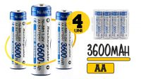 Pilha AA recarregável R6 Ni-MH 3600 mAh (4)