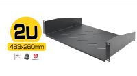 Prateleira 2U fixa preta