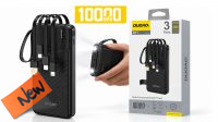 Powerbank USB bateria 10000mAh  USB-C -USB-A- USB-Micro lightning max.2Amp preto