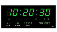 Relogio de parede digital luminoso com infor. temperatura, calendário