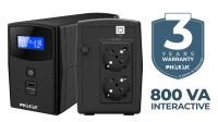 SAI PHASAK Sirius PH 7308 800 VA / 480 W con AVR, USB-C/USB-A frontal y LCD