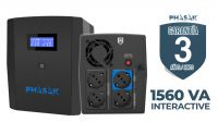 SAI PHASAK 1560VA Sirius Interactivo con AVR, toma protegida y pantalla LCD