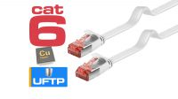 Cable de red Flat U/FTP Cat.6 certificado CU blindado Blanco