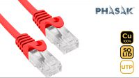Cable de Red UTP Phasak Cat.6 CU Rojo