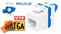 Conector Keystone Phasak RJ45 Cat. 6A crimpado con botón rotativo