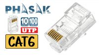 Conector Phasak RJ45 Cat6 UTP AWG 23