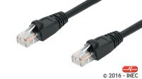 Cable de Red PHASAK UTP Cat.5E - Negro, Conectores RJ-45 con Protector