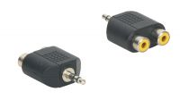 Adaptador audio Jack 3.5mm etéreo Macho a 2 x RCA Hembra Negro