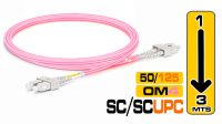 Cabo de fibra óptica MM OM4 50/125 SC/UPC - SC/UPC DX LSZH violeta