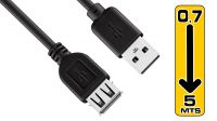 Cable de extensión USB 2.0 tipo A Macho - tipo A Hembra