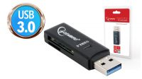 Leitor cartões externo USB 3.0  SD + Micro-SD negro