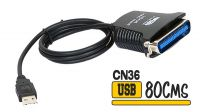 Cable adaptador USB a centronics CN36 M/M 0.8m