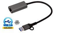 Adaptador USB 2.0 a Ethernet 100Mbps RJ45 negro