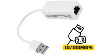 Adaptador USB a Ethernet RJ45 10/100Mbps blanco
