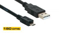 Cable USB A Macho a Micro B Macho Negro