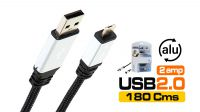 Cabo USB 2.0 Tipo A-micro A macho-macho 1.80
