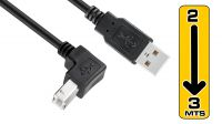 Cable USB 2.0 A-B angulado Negro