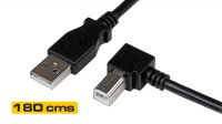 Cable USB 2.0 A - B angulado izquierda 1.8m Negro