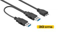 Cable USB 3.0 Dual A Macho a USB 3.0 Micro B Macho 0.2m