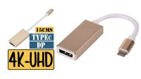 Adaptador USB C Macho - Displayport Hembra Gold Plated 0.15 m