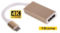 Adaptador USB C Macho - Displayport Hembra Gold Plated 0.15 m
