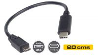Cable USB 3.1 C Macho a USB 2.0 Micro B Macho 0.2m