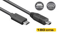 Cable USB 3.1 C Macho - USB 2.0 mini B 5 pines Macho 1.8m
