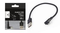 Cable USB 8Pin lightning angulado - USB 2.0 A Macho Negro 20cm