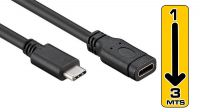 Cable alargador USB 3.1 C Macho a C Hembra Gen2