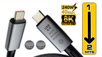 Cable USB 4.0 tipo C-C 240W 40Gbps 8K 60Hz