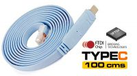 Cable de consola USB-C a RJ45 Chip FTDI (RS232) Azul 1.8m