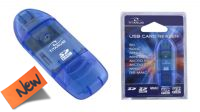 Lector de Tarjetas Externo USB 2.0 SD + MMC Azul