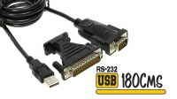 Adaptador USB a DB09P RS232 + adaptador para 25 pinos Macho