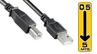 Cable de impresora USB 2.0 A-B 2 x AWG28 cobre Negro