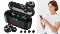 Auricular bluetooth 5.1 com powerbank preto