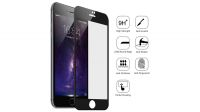 Película protectora transparente vidro temperado iPhone 7 Plus preto 5.5"