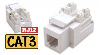 Keystone jack RJ11/12 (6P6C) cravamento B110 branco